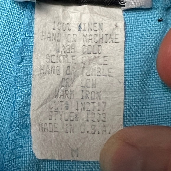 Comfy USA Linen Pants Women's Medium Blue Elastic Waist Wide Leg Casual Flawed - Picture 4 of 11